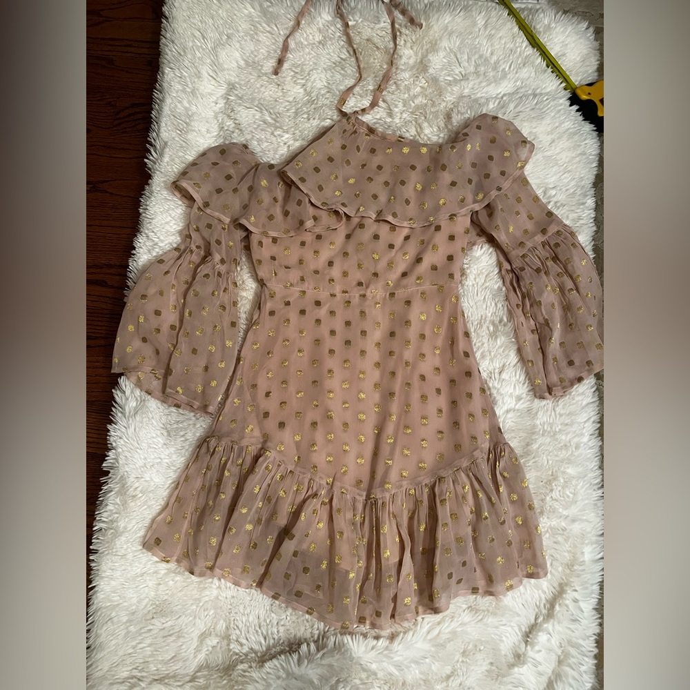 Charming Kids Dress with Gold Accents